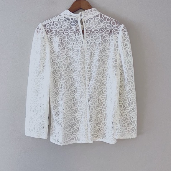 NWT Crochet Laced Mockneck Blouse, Sz M - Picture 3 of 5